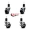 Service Caster 3'' Soft Rubber Wheel Swivel 1-3/4'' Expanding Stem Caster Set 2 Brakes, 4PK SCC-EX20S314-SRS-2-TLB-2-134 - alternate 4